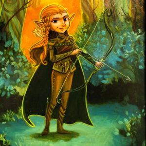 Elven Archer Original Painting - Image 2