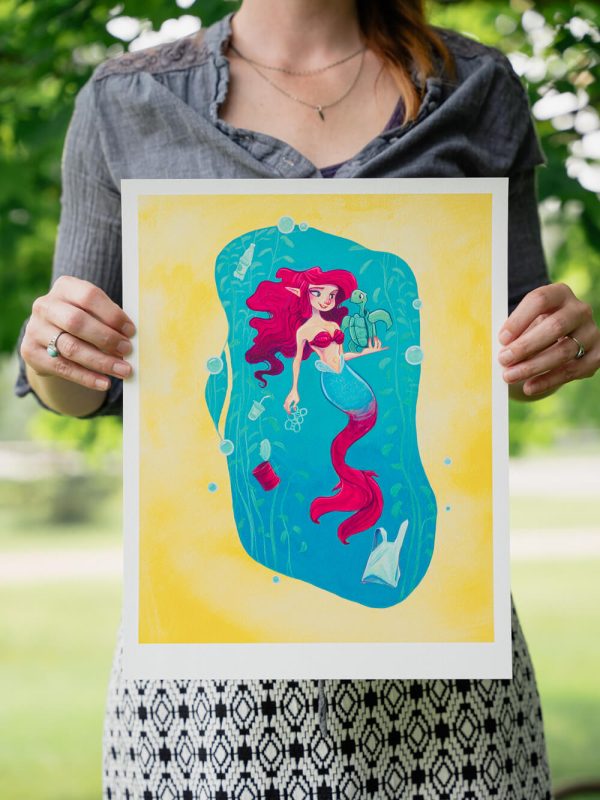 Mermaid and Her Friend Print