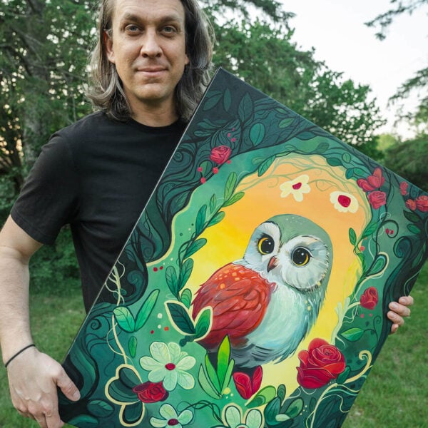 Hoot 'N Roses - Original Painting