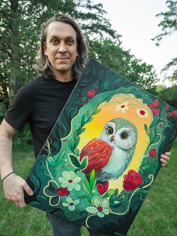 Hoot 'N Roses - Original Painting