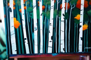 Golden Aspen Grove Original Painting - Image 7