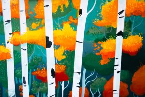 Golden Aspen Grove Original Painting - Image 8