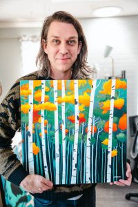 Golden Aspen Grove Original Painting - Image 3