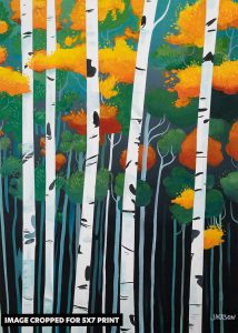 Golden Aspen Grove Print - Image 3