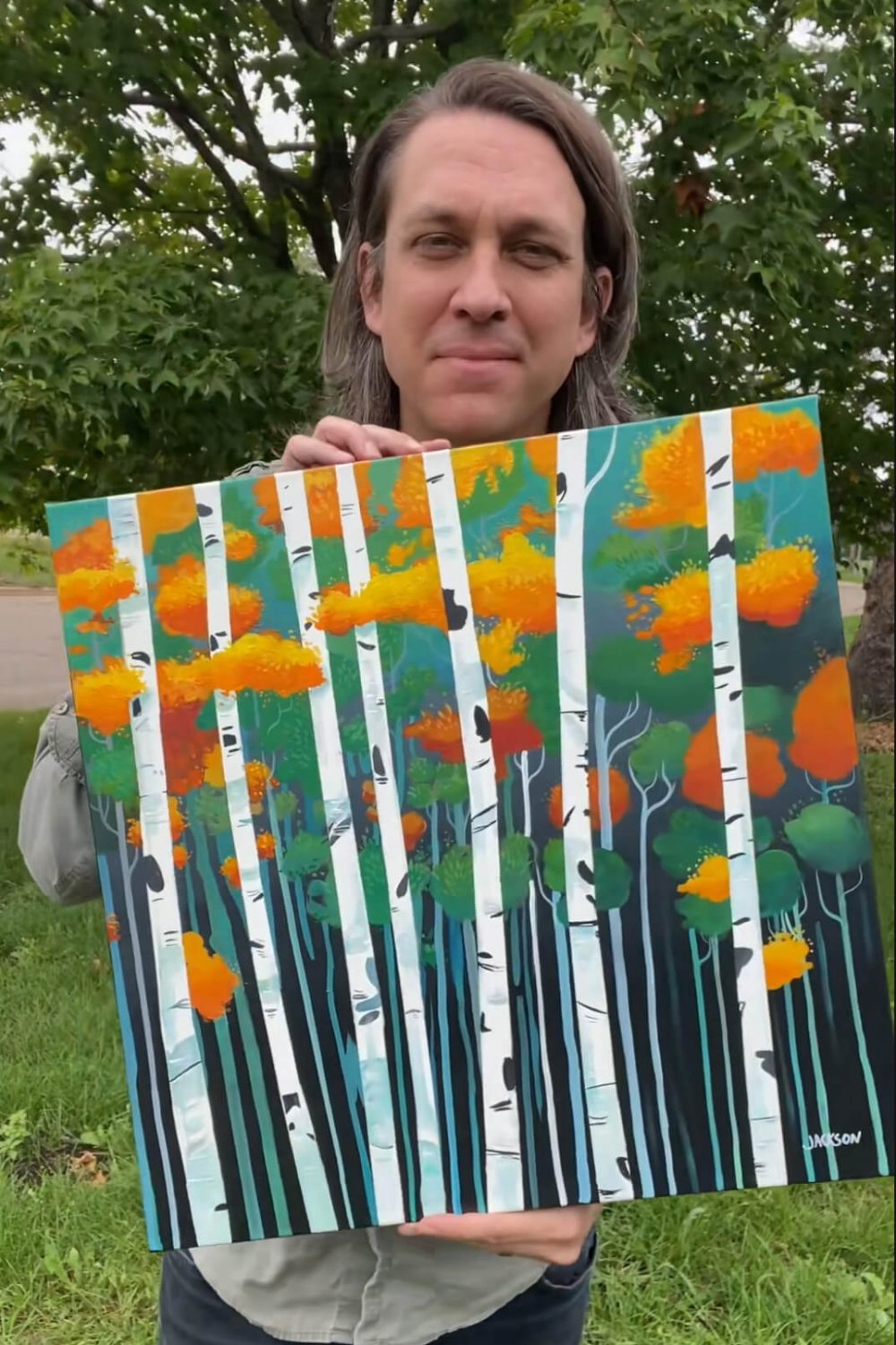 Golden Aspen Grove Original Painting