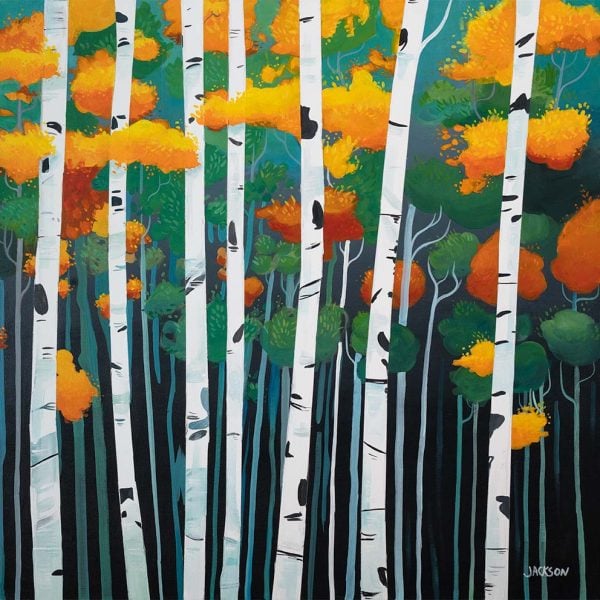 Golden Aspen Grove Print