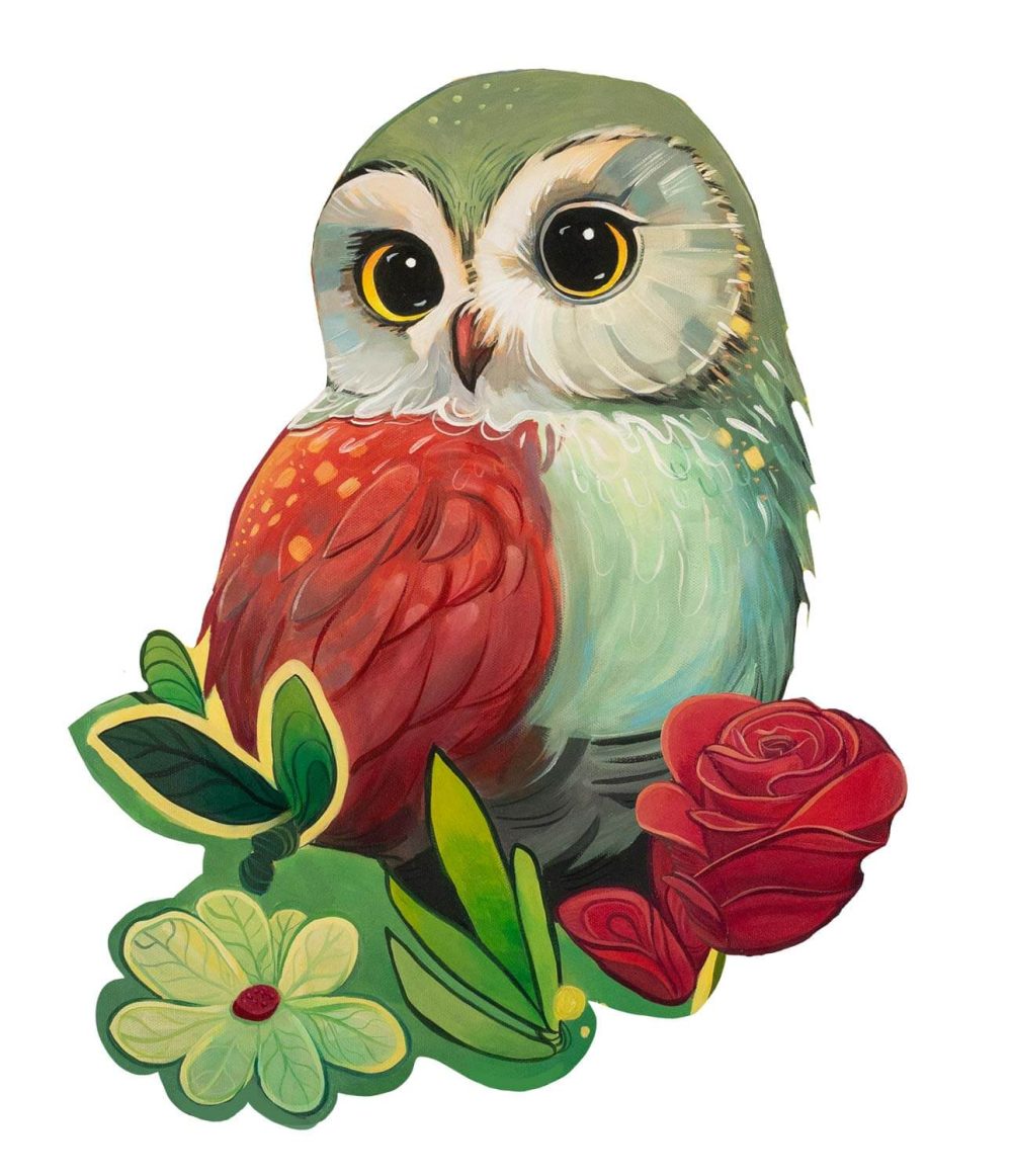 Hoot 'N Roses Sticker